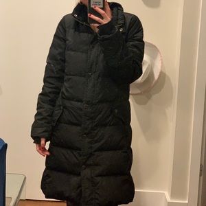 JCrew Black Long Puffer